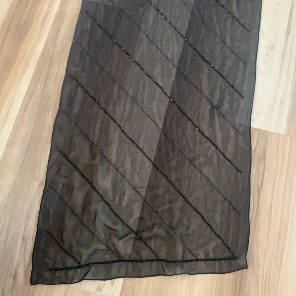 Sequined Black Beaded Sheer scarf